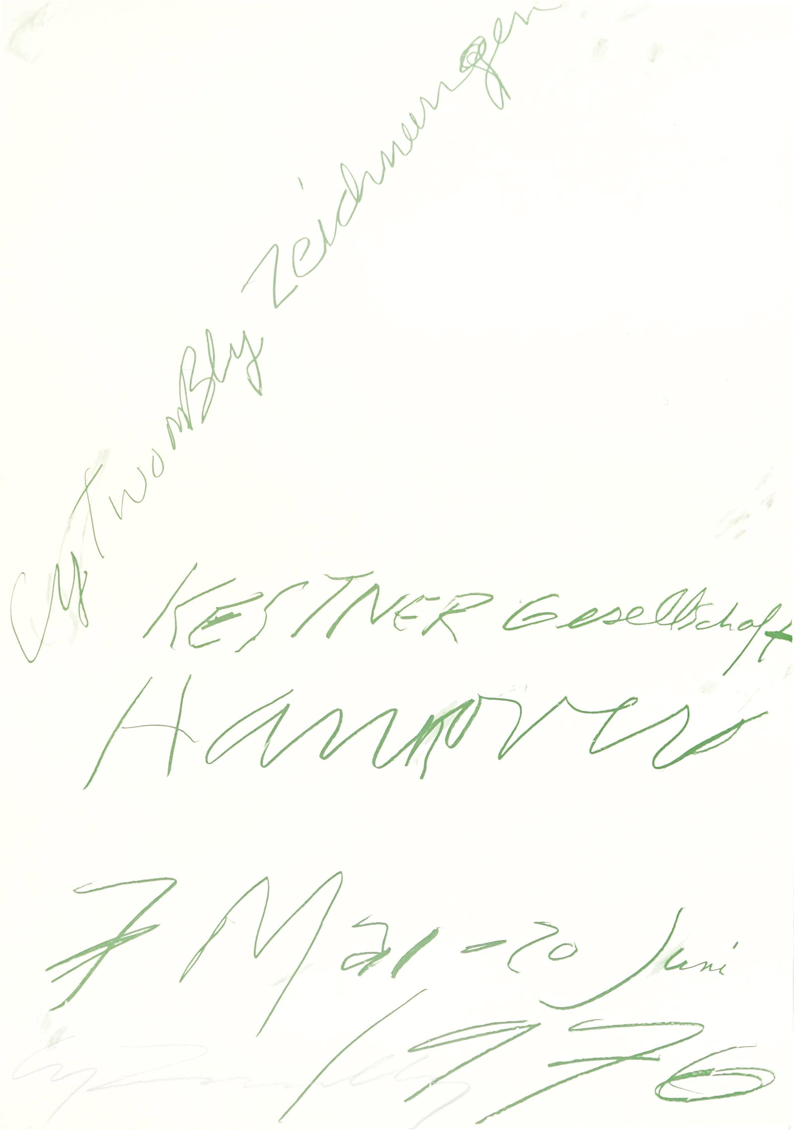 CY TWOMBLY - Cy Twombly: Zeichnungen - Color offset lithograph: Artist: Cy Twombly (American, 1928-2011). Title: "Cy Twombly: Zeichnungen [Kestner-Gesellschaft]". Medium: Color offset lithograph. Date: Composed 1976. Dimensions: Overall size: 27 9/16 x 19