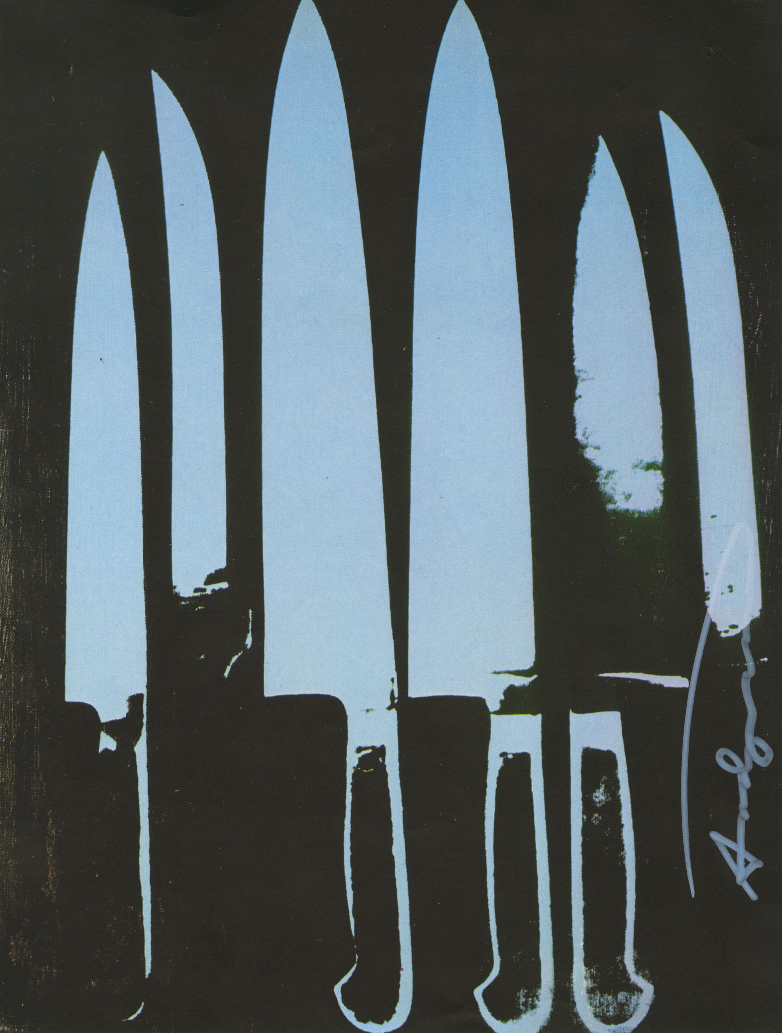 ANDY WARHOL - Knives #09 - Color offset lithograph: Artist: Andy Warhol (American, 1928 - 1987). Title: "Knives #09". Medium: Color offset lithograph. Date: Printed 1982. Dimensions: Overall size: 10 5/8 x 8 1/8 in. (270 x 206 mm).Lot