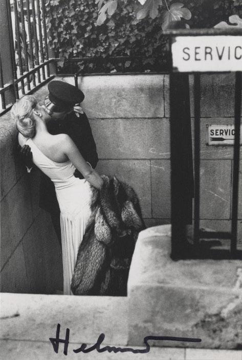 HELMUT NEWTON - Maitresse et chauffeur, Paris - Original photolithograph: Artist: Helmut Newton (German/Australian, 1920-2004). Title: "Maitresse et chauffeur, Paris [small format]". Medium: Original photolithograph. Date: Composed 1976. Printed 2000. Dimensions: I
