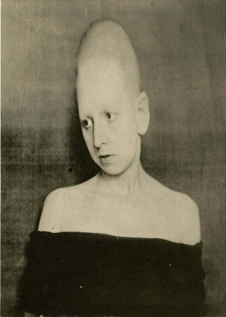 CLAUDE CAHUN - Autoportrait à tête allongée - Original vintage photogravure: Artist: Claude Cahun (French, 1894-1954). Title: "Autoportrait à tête allongée". Medium: Original vintage photogravure. Date: Composed 1928. Printed 1930. Dimensions: Image siz