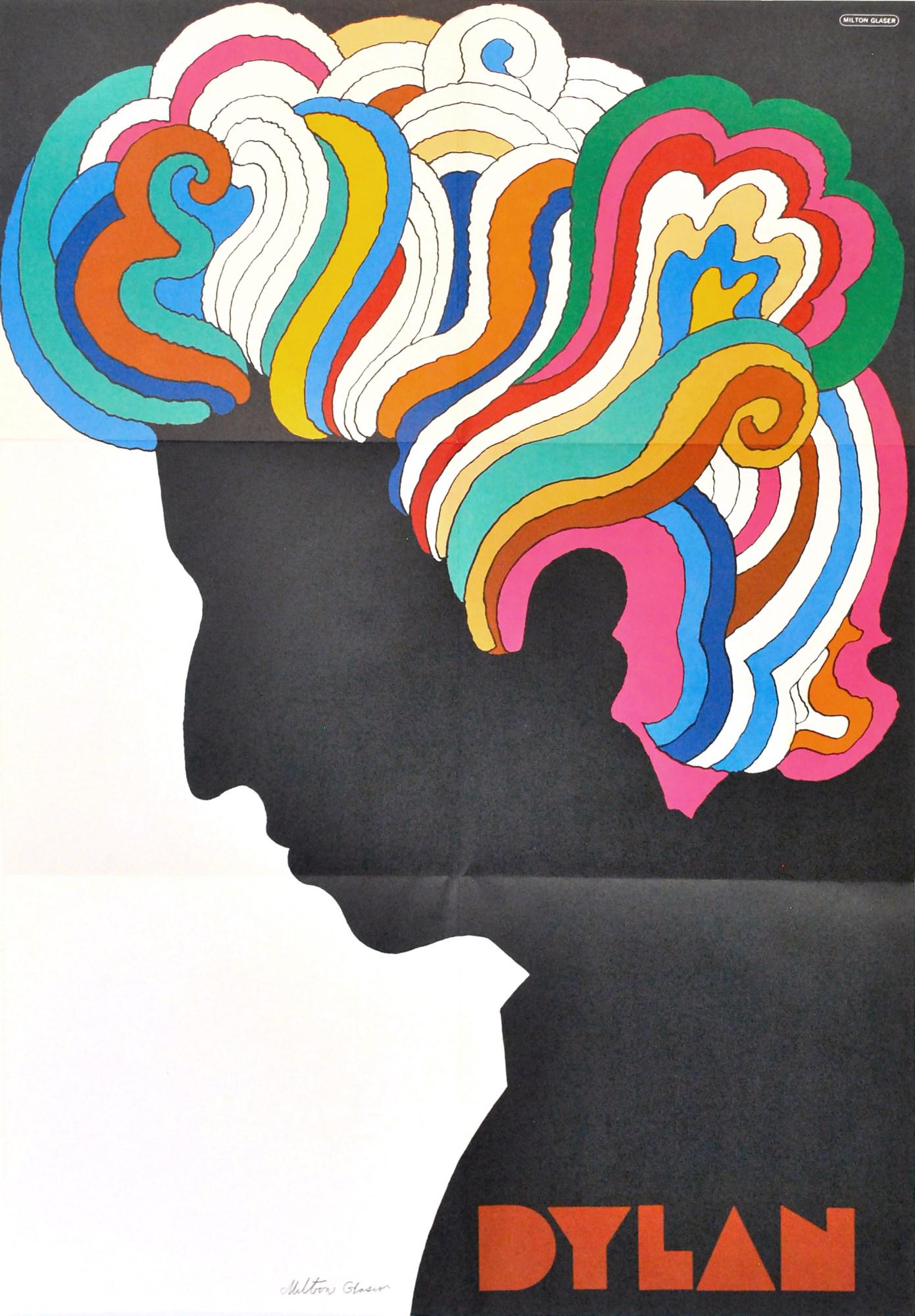 MILTON GLASER - Bob Dylan - Original color offset lithograph (1 of 2)