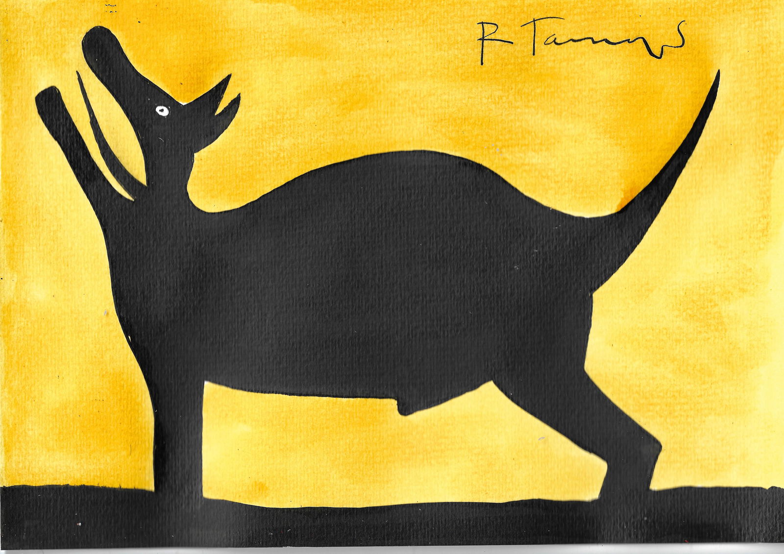 RUFINO TAMAYO - Perro aullando - Watercolor and gouache on paper (1 of 1)