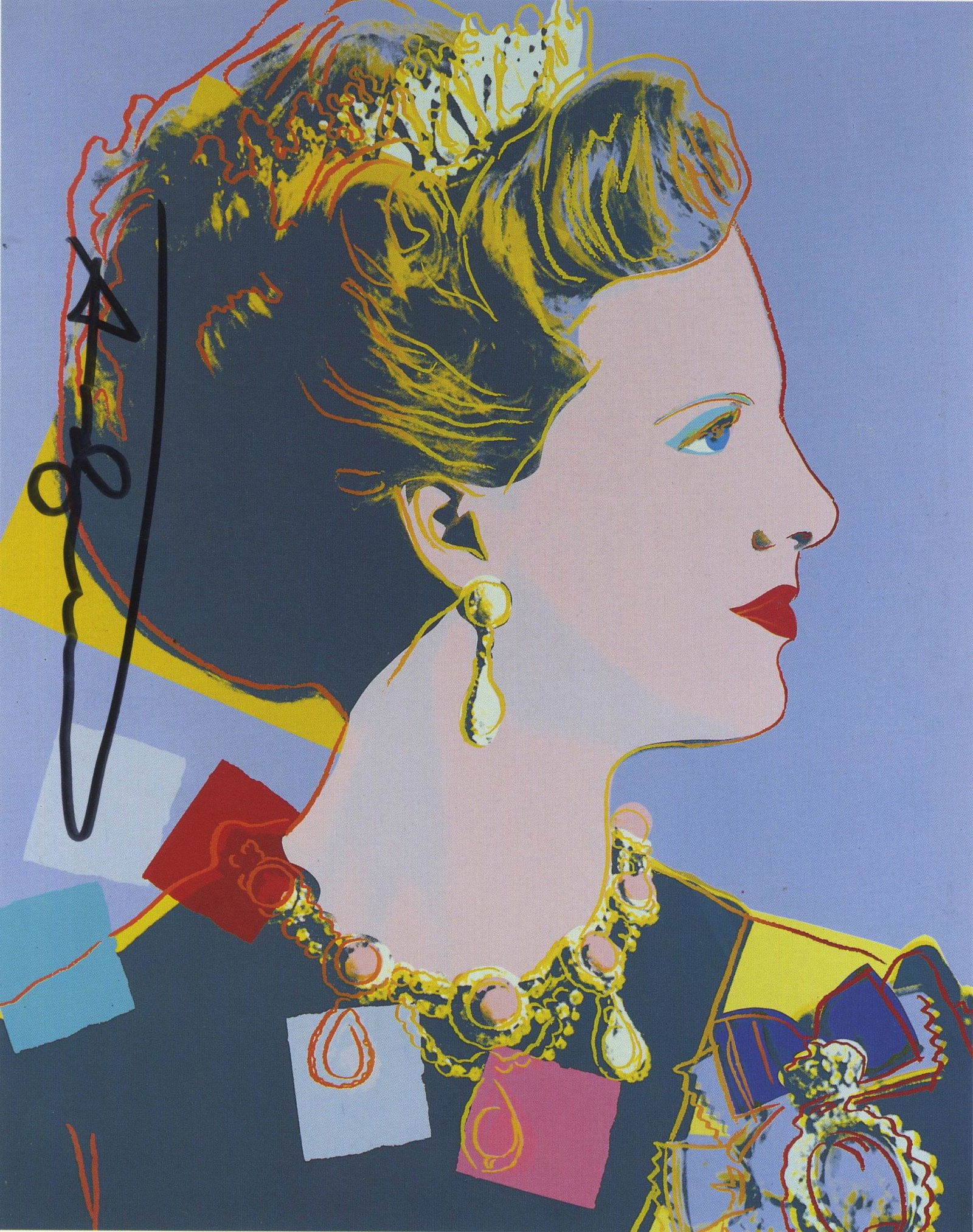 ANDY WARHOL - Queen Margrethe (#1) - Color offset lithograph (1 of 1)