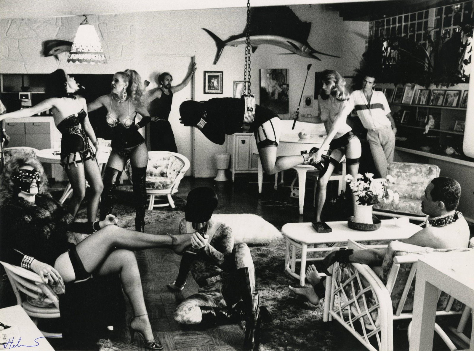 HELMUT NEWTON - Saturday Night, Orange County, California - Original vintage photolithograph: Artist: Helmut Newton (German/Australian, 1920-2004). Title: "Saturday Night, Orange County, California". Medium: Original vintage photolithograph. Date: Composed 1983. Printed 1987. Dimensions: