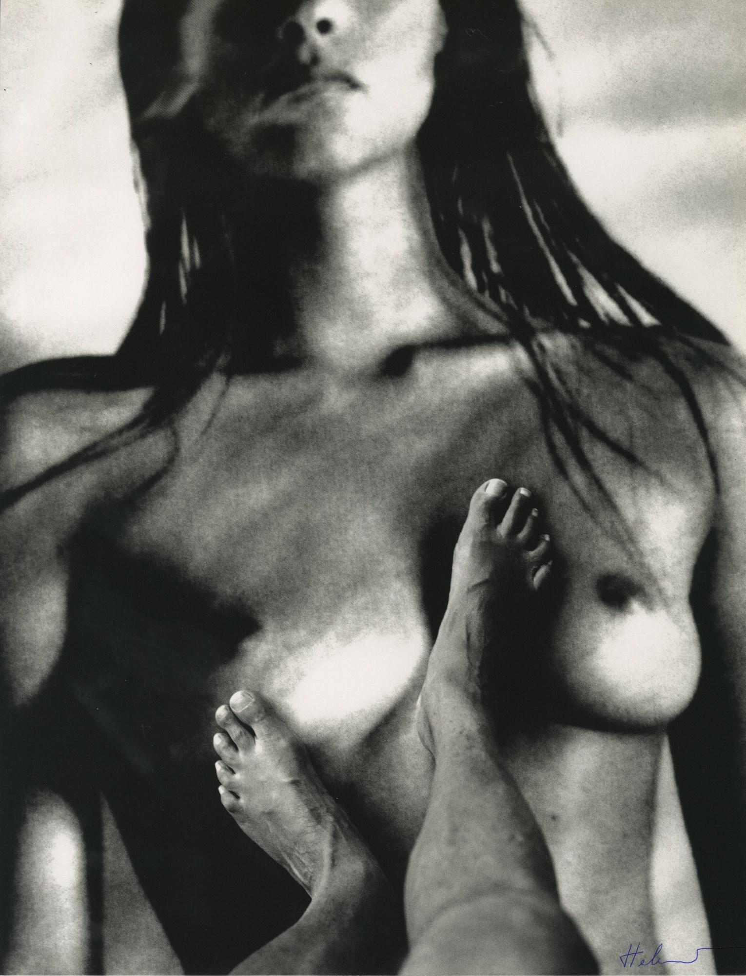 HELMUT NEWTON - My Feet and Big Nude, Monte Carlo - Original vintage photolithograph: Artist: Helmut Newton (German/Australian, 1920-2004). Title: "My Feet and Big Nude, Monte Carlo". Medium: Original vintage photolithograph. Date: Composed 1994. Printed 1995. Dimensions: Imag