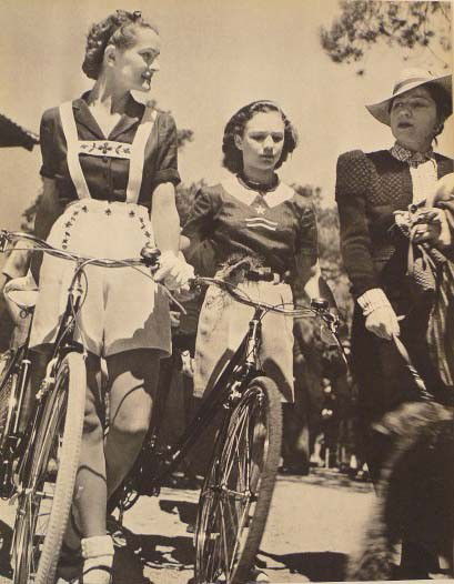 BRASSAI [GYULA HALASZ] - Original vintage photogra: Brassai [Gyula Halasz] (Hungarian/French, 1899-1984). "Cyclistes". Original vintage photogravure. c1938. Printed 1938. 11 1/2 x 8 15/16 in. (292 x 227 mm). [23539]