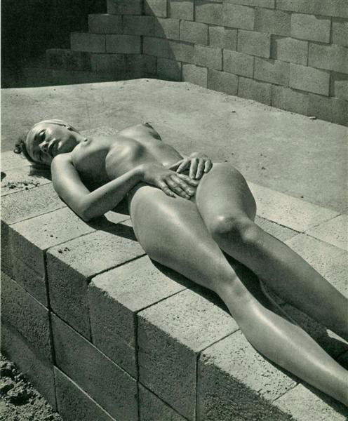 ANDRE DE DIENES - Original vintage photogravure: Andre de Dienes (Romanian/American, 1913 - 1985). "Touch". Original vintage photogravure. c1950. Printed c1950. 10 5/8 x 8 3/4 in. (270 x 222 mm). [24839]