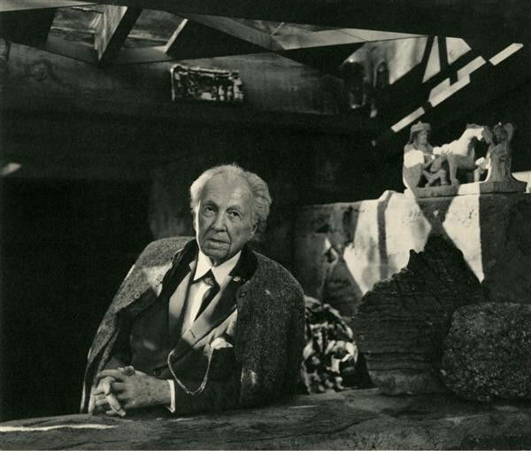 YOUSUF KARSH - Original vintage photogravure: Yousuf Karsh (Armenian/Canadian, 1908-2002). "Frank Lloyd Wright". Original vintage photogravure. 1954. Printed 1959. Fine condition. 8 x 9 5/16 in. (203 x 237 mm). [24775]