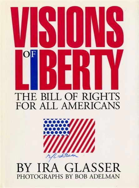 ROY LICHTENSTEIN - Color offset lithograph: Roy Lichtenstein (American, 1923-1997). "Forms in Space 3". Color offset lithograph. 1991. Signed in blue pen, lower middle. Edition of 25,000. Glossy, white coated paper. Fine impression. Very good c