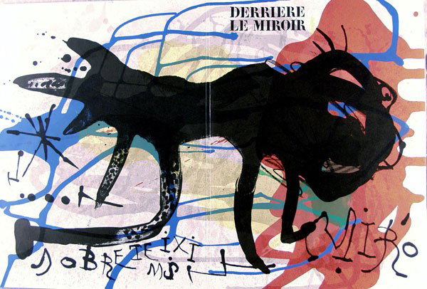 JOAN MIRO - Color lithograph: Joan Miro (Spanish, 1893 - 1983). "Sobreteixims I". Color lithograph. 1973. Vertical centerfold as issued. [M889]. 14 7/8 x 21 5/8 in. (378 x 549 mm). [20846]
