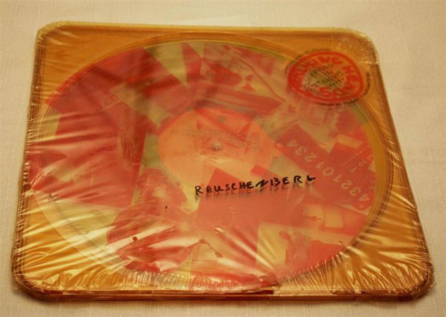 ROBERT RAUSCHENBERG - Vinyl record in plastic case: Robert Rauschenberg (American, 1925-2008). "Speaking in Tongues [the Talking Heads record]". Vinyl record in plastic case. 1983. Signed by the artist on the original shrink wrap. Edition of 50,000, of