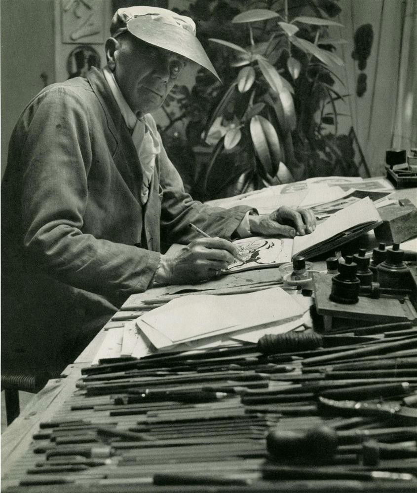 ROBERT DOISNEAU - Original vintage photogravure: Robert Doisneau (French, 1912-1994). "Braque et Outils". Original vintage photogravure. 1953. Printed 1953. Image size: 8 1/8 x 6 11/16 in. (206 x 170 mm). [24886]