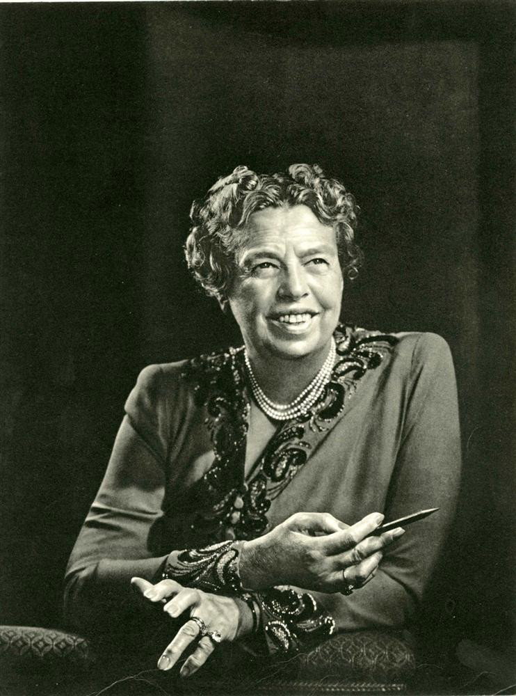 YOUSUF KARSH - Original vintage photogravure: Yousuf Karsh (Armenian/Canadian, 1908-2002). "Eleanor Roosevelt". Original vintage photogravure. c1944. Printed 1959. Fine condition. Image size: 11 3/8 x 8 5/8 in. (289 x 219 mm). [24104]