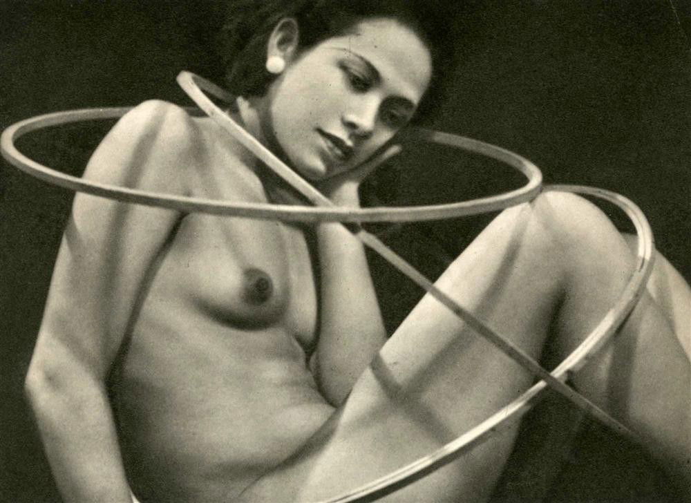 MAN RAY - Original vintage photogravure: Man Ray (American, 1890 - 1976). "Ady with Hoops". Original vintage photogravure. 1937. Printed 1937. Fine condition. See: www.manraytrust.com, pg.40. Image copyright © 2006 ADAGP/Man Ray Trust - Art