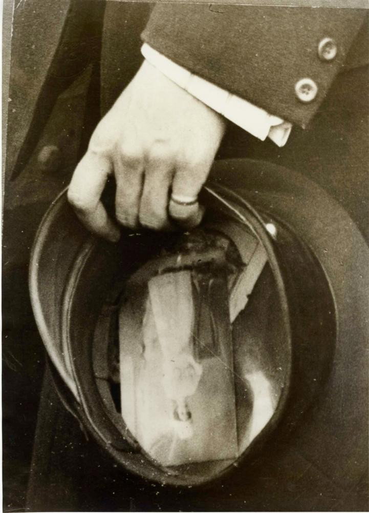AGUSTIN VICTOR CASASOLA - Gelatin silver print: Agustin Victor Casasola (Mexican, 1874 - 1938). "Civil Llevado en Leva por Ejercito Federal - Sombrero en Mano [Mexico]". Gelatin silver print. c1910. Printed later from the original negative. Casasol