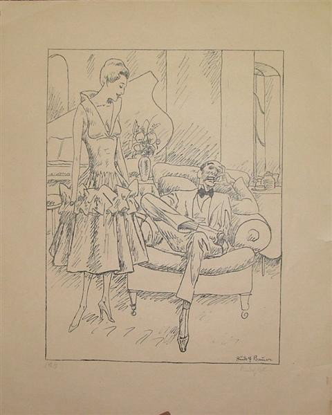 RUDOLF BAUER - Lithograph: Rudolf Bauer (German, 1881 - 1953). "Phantasia". Lithograph. c1910s. Signed and numbered in pencil. Signed in the stone. Small edition?. Wide margins. Fine impression. Provenance: Estate of the Artist