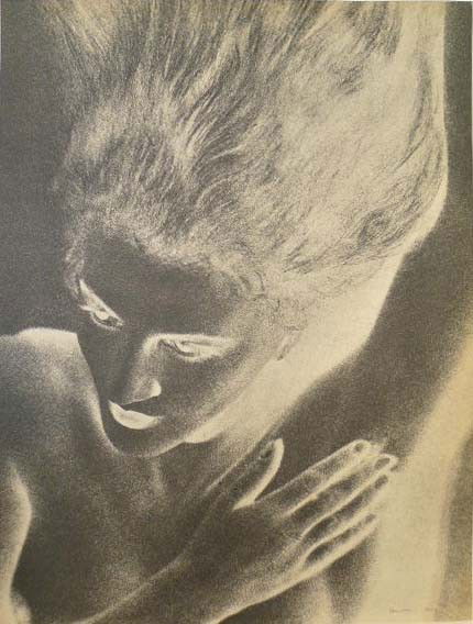 MAN RAY - Original vintage photogravure: Man Ray (American, 1890 - 1976). "Jacqueline Goddard [solarization]". Original vintage photogravure. 1930. Printed 1934. Signed "Man Ray" in the negative, lower right. This image was originally create