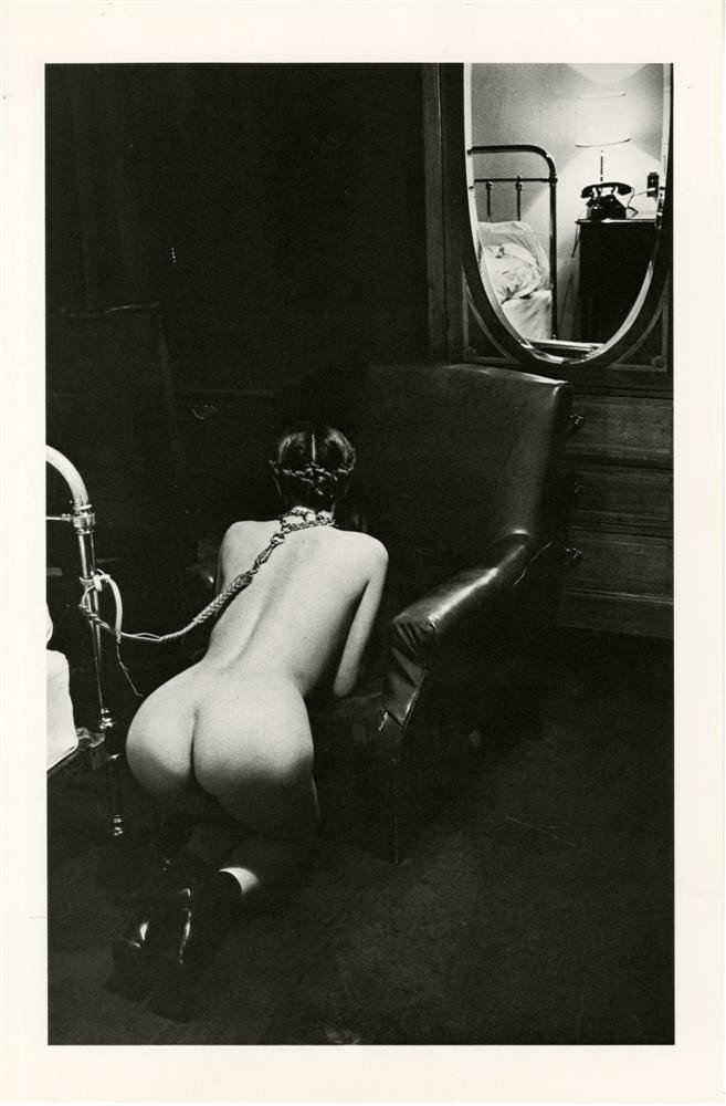 HELMUT NEWTON - Original vintage photometalgraph: Helmut Newton (German/Australian, 1920-2004). "Hotel Room, Place de la Republique, Paris". Original vintage photometalgraph. 1976. Printed 1979. Signed with the initials in blue marker, verso; identif