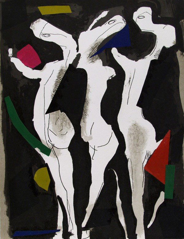 MARINO MARINI - Color lithograph: Marino Marini (Italian, 1901 - 1980). "Sacre du Printemps". Color lithograph. 1973. Fine condition. Printed by Mourlot. Image size: 12 1/4 x 9 3/8 in. (311 x 238 mm). Starting bid $100. [20786] {R100}