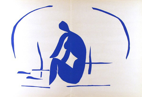 HENRI MATISSE - Original color lithograph: Henri Matisse (French, 1869 - 1954). "Baigneuse dans les Roseaux". Original color lithograph. 1952/1954. Smooth pale cream wove paper. Full sheet, as printed. Fine impression. Completely fresh colors.