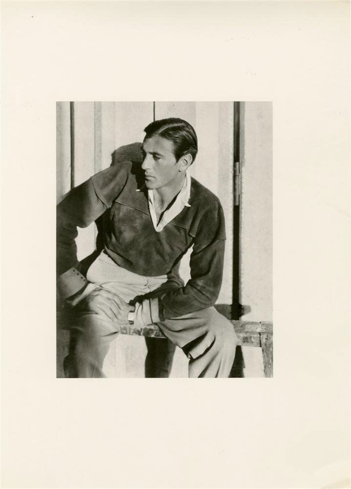 CECIL BEATON - Original photogravure: Cecil Beaton (English, 1904 - 1980). "Gary Cooper". Original photogravure. Early 1930s. Printed later. Very good condition, with tissue guard. Image size: 8 3/4 x 6 7/8 in. (222 x 175 mm). Sheet size: