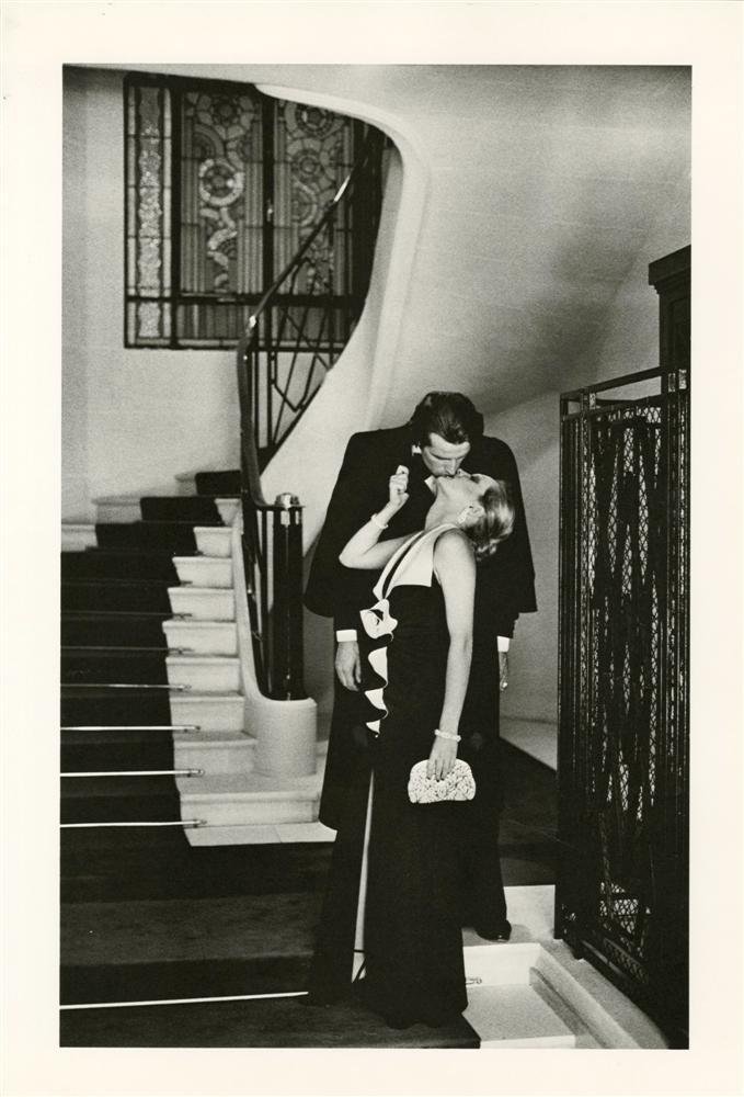 HELMUT NEWTON - Original vintage photolithograph: Helmut Newton (German/Australian, 1920-2004). "Paris". Original vintage photolithograph. 1975. Printed 1979. Signed with the initials in blue marker, verso; identified as to title and date, verso. Ver