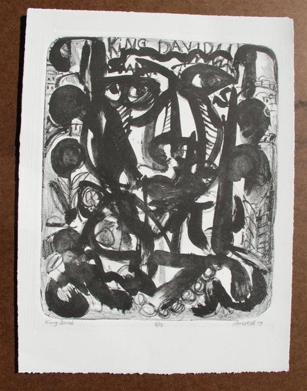 DAVID C. DRISKELL - Woodcut: David C. Driskell (American, b.1931). "King David". Woodcut. 2009. Signed, titled, dated, numbered in pencil, lower margin. Edition of 15. Full margins. Fine impression. Condition: fine. At auction, D