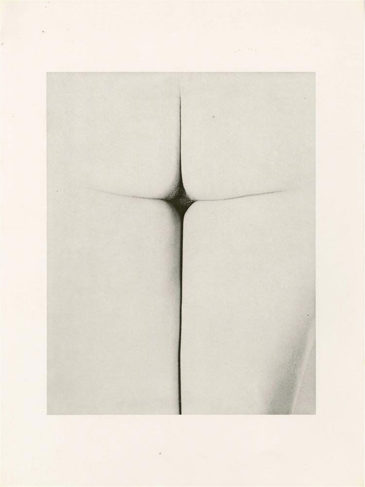 ERWIN BLUMENFELD - Original photogravure: Erwin Blumenfeld (German-American, 1897-1969). "The Devil's Cross". Original photogravure. 1955. Printed later. Fine condition. Image size: 11 15/16 x 8 11/16 in. (303 x 221 mm). Overall size: 15 3/4
