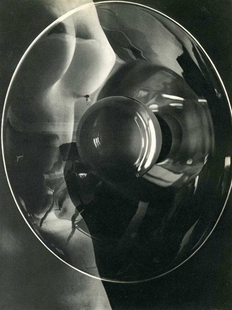 MAN RAY - Original vintage photogravure: Man Ray (American, 1890 - 1976). "Female Bust Outlined". Original vintage photogravure. 1932. Printed 1934. "Man Ray used separate negatives of a nude torso and a photographer's lamp to create this dr