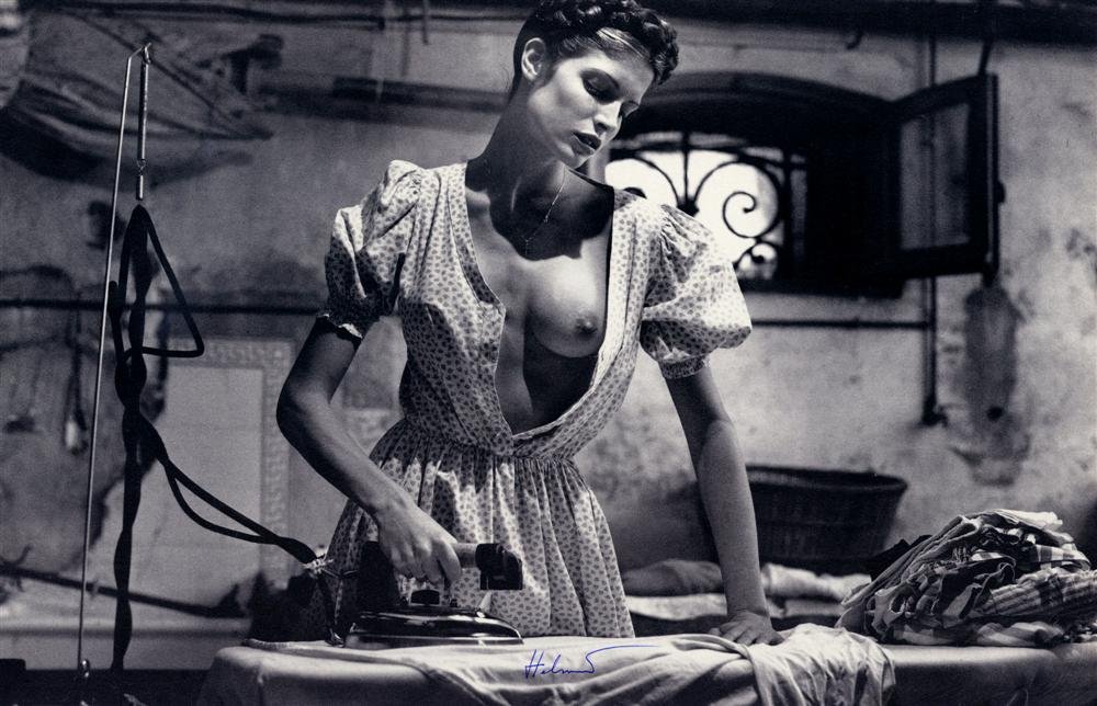 HELMUT NEWTON - Photolithograph: Helmut Newton (German/Australian, 1920-2004). "Stephanie Seymour [detail]". Photolithograph. c1994. Printed 1994. Signed "Helmut" in pen, lower middle. Fine, quality printing. Very good condition. Pro