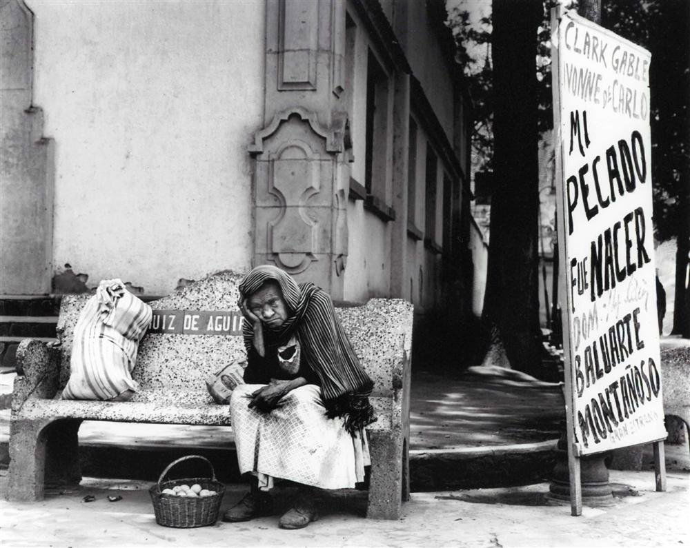 ENRIQUE SEGARRA LOPEZ - Gelatin silver print: Enrique Segarra Lopez (Mexican, b.1923). "Mi Pecado Fue Nacer, San Miguel de Allende, Guanajuato". Gelatin silver print. 1950. Printed later. Signed in black marker, lower right. Fine condition. Prove
