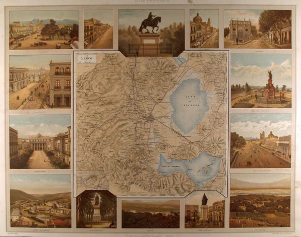 ANTONIO GARCIA CUBAS [PUBLISHER] - Color chromolit: Antonio Garcia Cubas [publisher] (Mexican, 1832 - 1912). "Mexico y sus Cercanias". Color chromolithograph. 1885. Printed 1897. Vibrant impression with fresh colors. Plate XIII of set of XIII from the 
