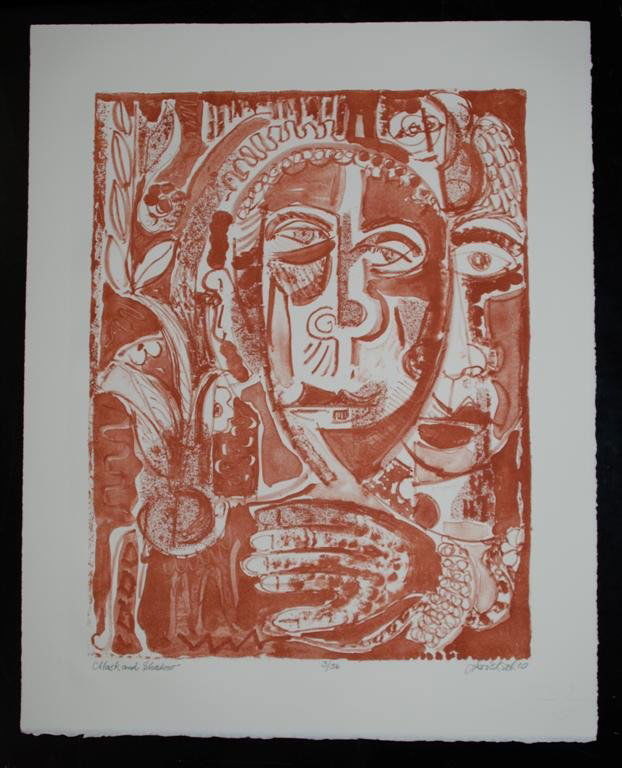 DAVID C. DRISKELL - Color lithograph: David C. Driskell (American, b.1931). "Mask and Shadow". Color lithograph. 2009. Signed, titled, dated, numbered in pencil, lower margin. Edition of 35. Full margins. Fine impression. Condition: fine.