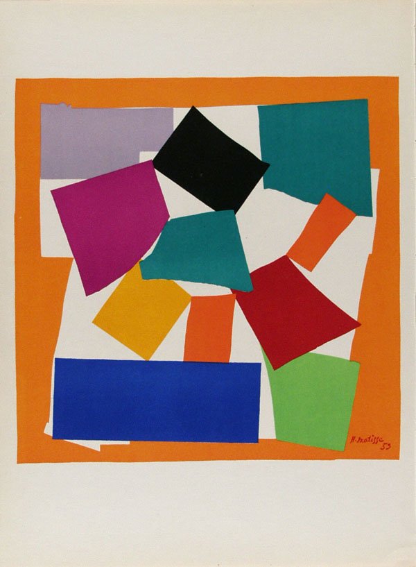 HENRI MATISSE - Original color lithograph: Henri Matisse (French, 1869 - 1954). "L'escargot". Original color lithograph. 1953. Signed and dated in the plate, lower right. Smooth pale cream wove paper. Full sheet, as printed. Fine impression. C