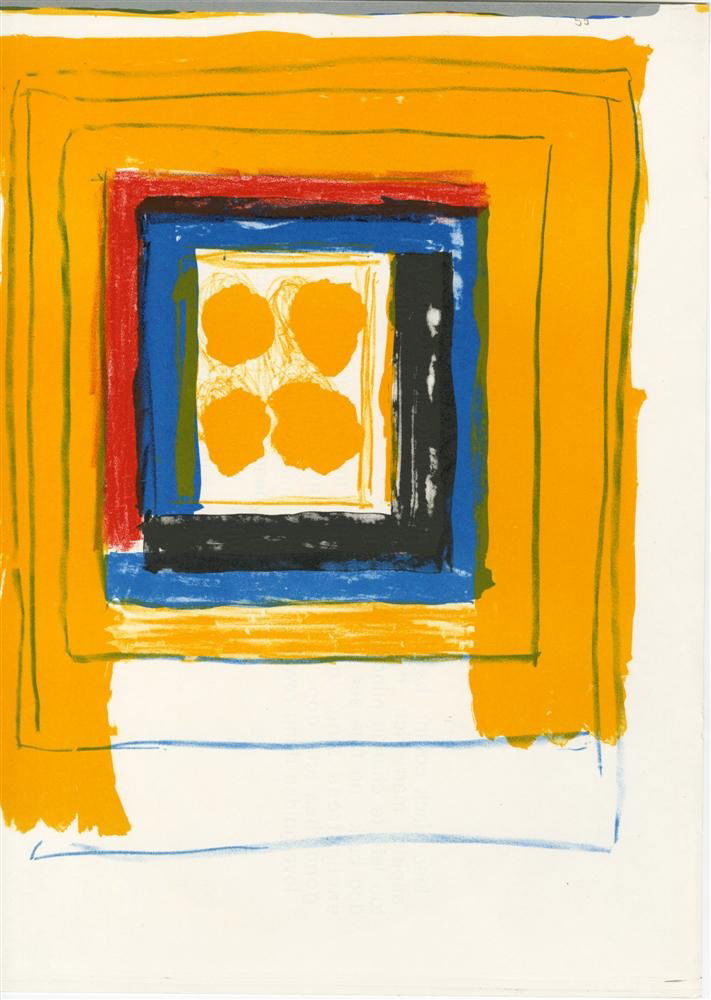 KIMBER SMITH - Color lithograph: Kimber Smith (American, 1922-1981). "Composition (59)". Color lithograph. 1963. Edition of 2,000. White wove paper. The full sheet. Fine impression with fresh colors. Fine condition. For Walasse Ting'