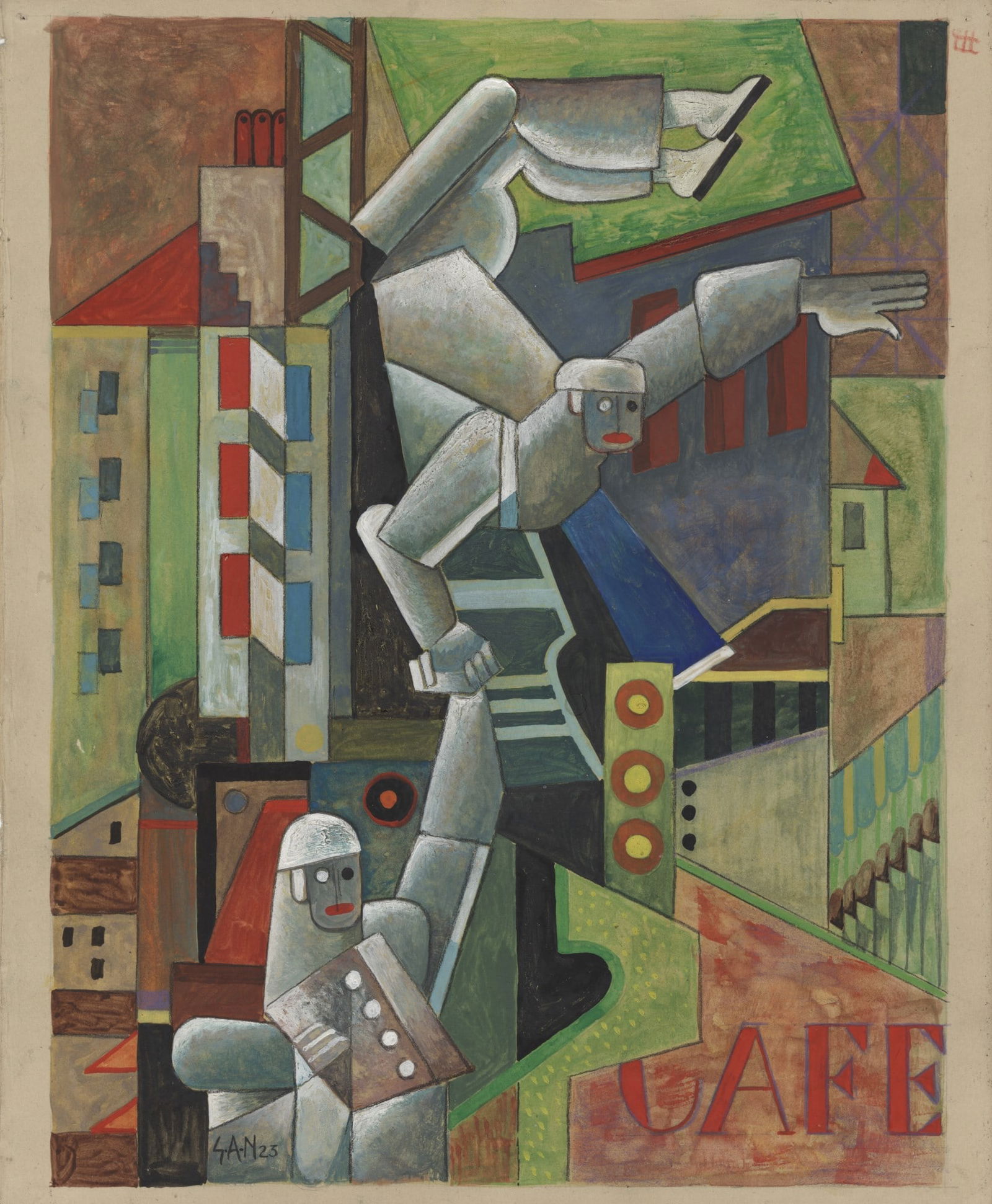 GOSTA ADRIAN-NILSSON (GAN) - Acrobaites III, Paris - Gouache, watercolor, and pen drawing on paper (1 of 2)