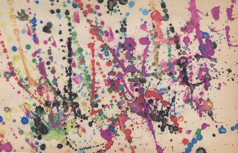 JACKSON POLLOCK - Composition - Watercolor and gouache drawing on paper (1 of 3)