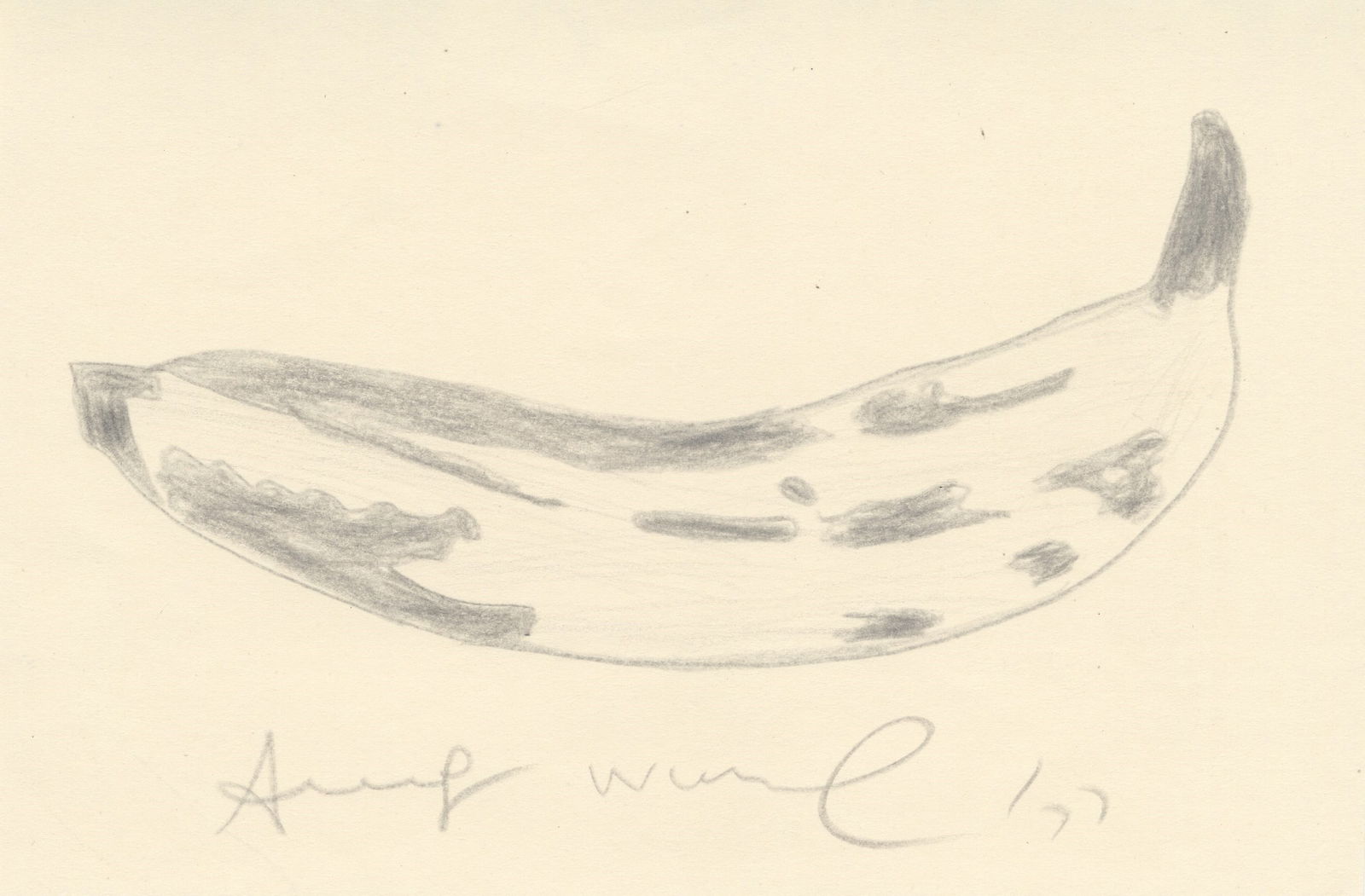 ANDY WARHOL - Silver Banana - Crayon drawing on paper (1 of 2)