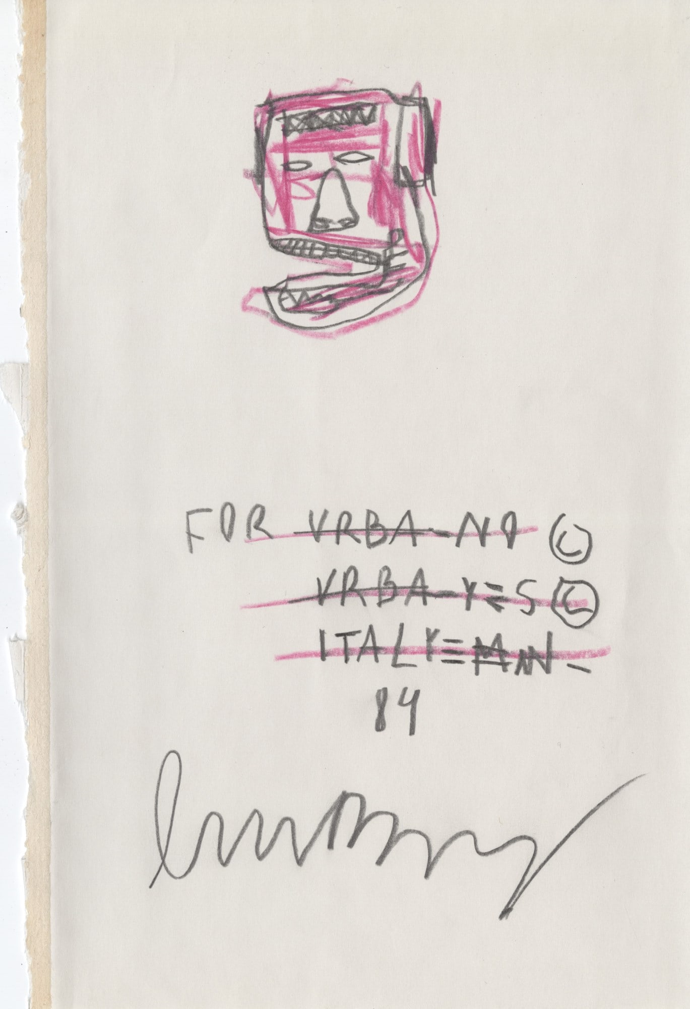 JEAN-MICHEL BASQUIAT - Untitled - Crayon & pencil drawing on paper (1 of 2)