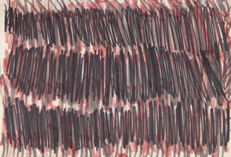 CY TWOMBLY - Untitled - Felt tip pens drawing on paper (1 of 3)