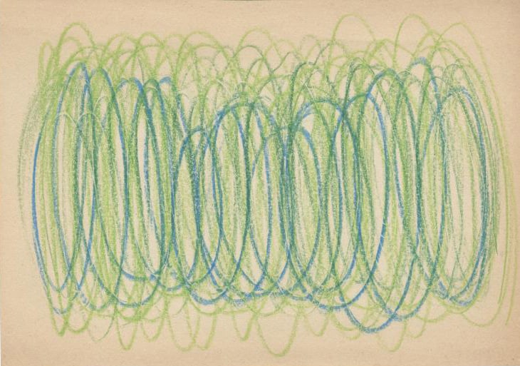 CY TWOMBLY - Untitled - Crayon and stylus drawing on paper (1 of 3)