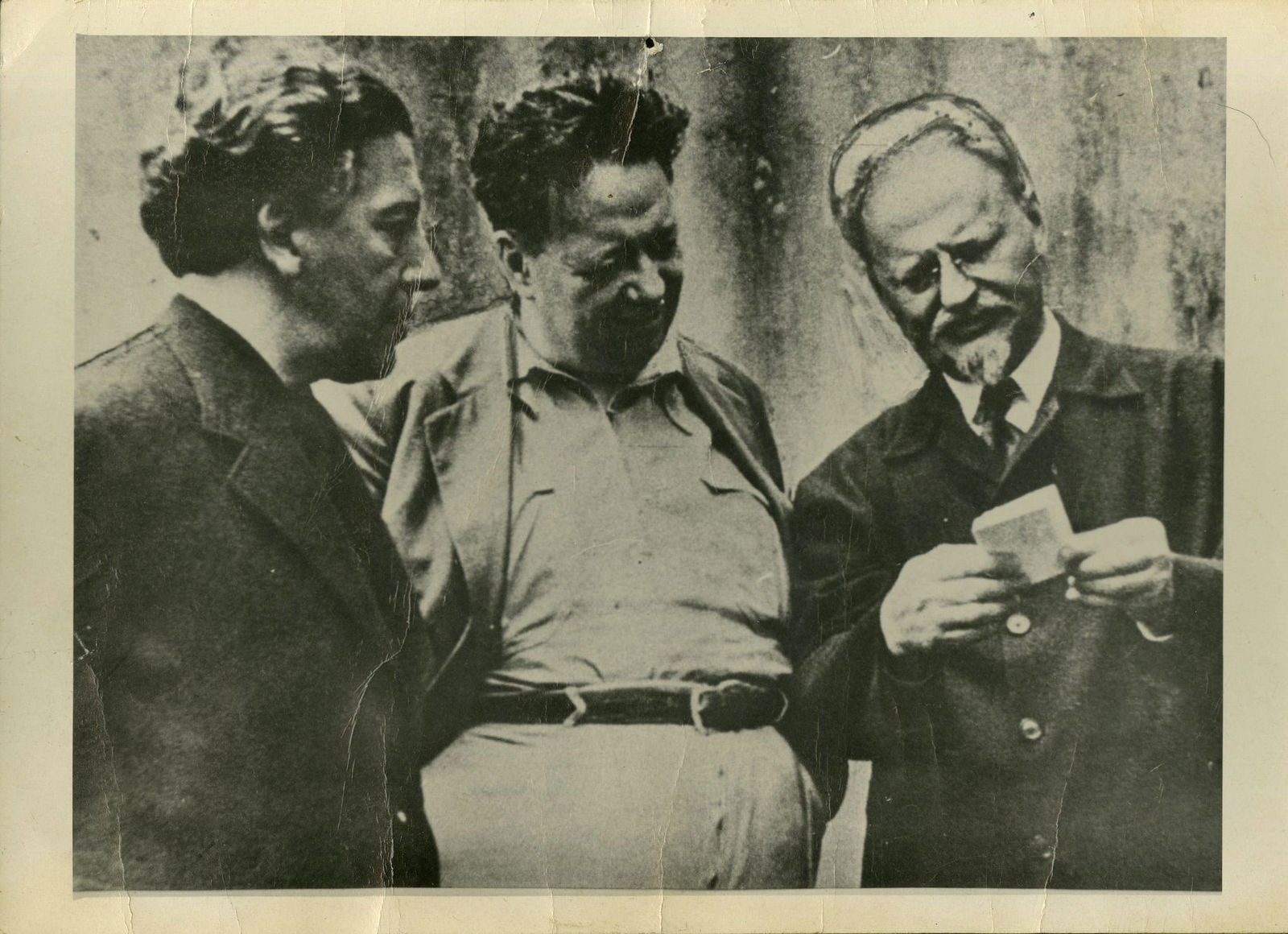 FRITZ BACH - Andre Breton, Diego Rivera, Leon Trotsky - Silver gelatin print: Artist: Fritz Bach (Swiss, 1890-?). Title: "Andre Breton, Diego Rivera, Leon Trotsky". Medium: Silver gelatin print. Date: Composed 1938. Printed c1938-1942. Dimensions: Image size: 4 5/8 x 6
