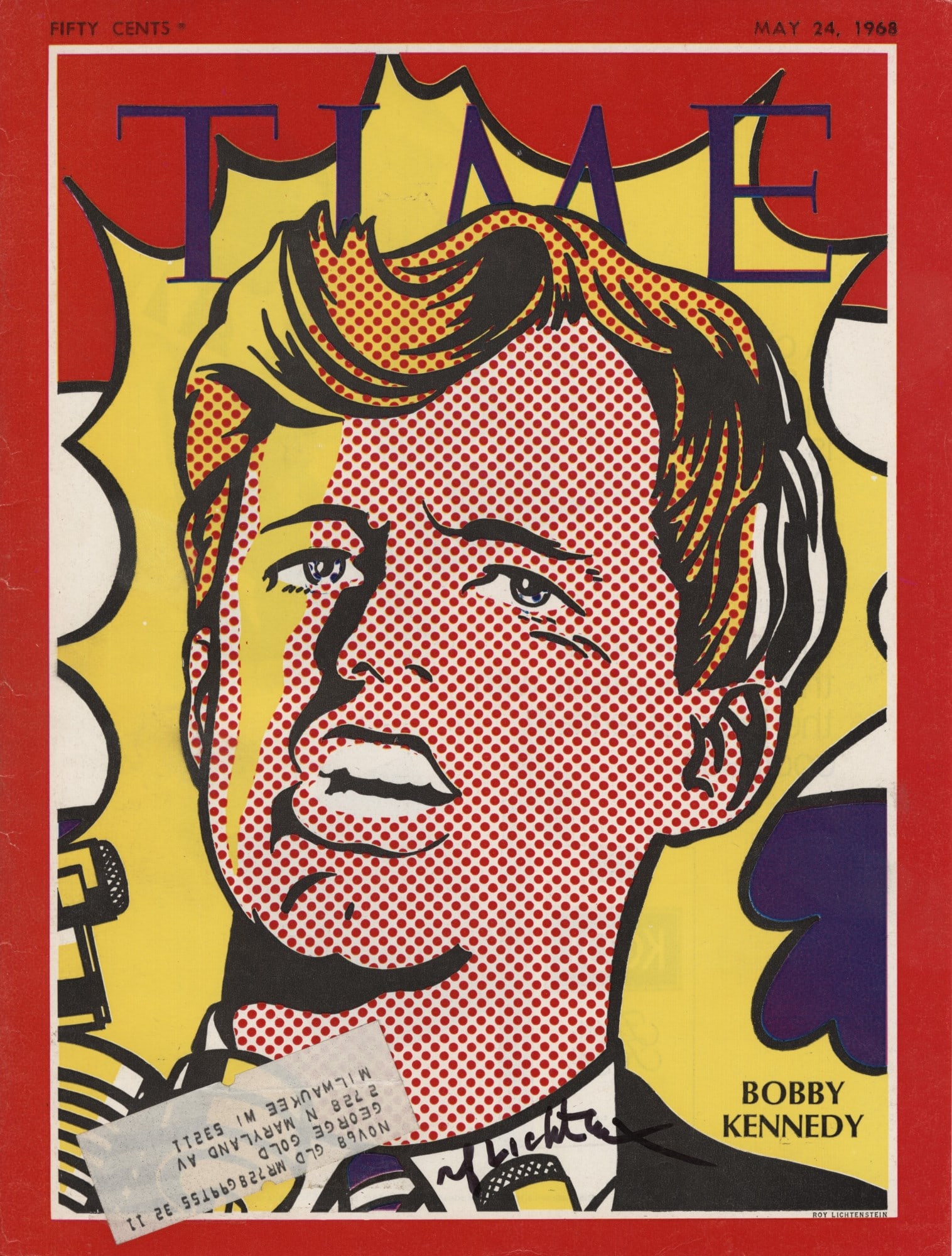 ROY LICHTENSTEIN - Bobby Kennedy - Color offset lithograph (1 of 1)