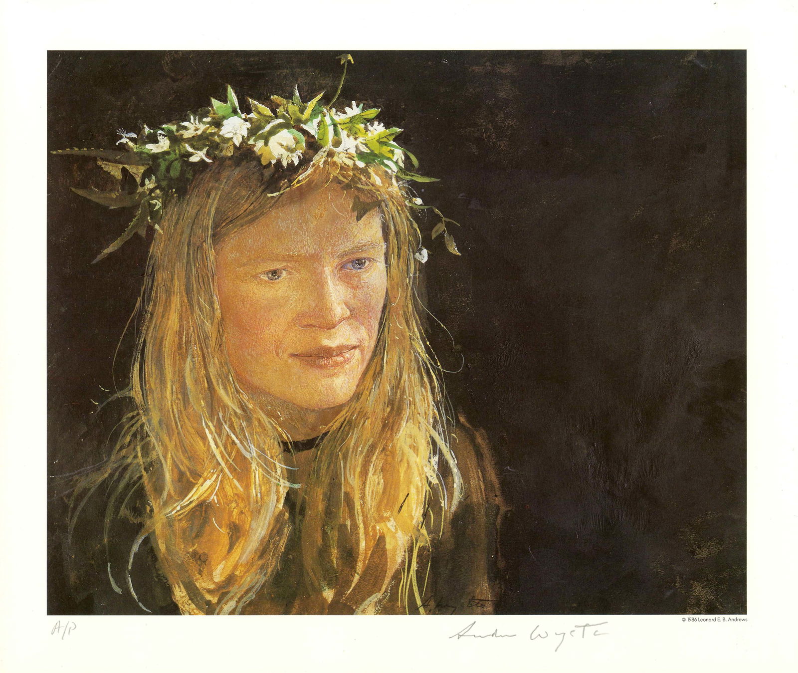 ANDREW WYETH - Crown of Flowers - Color offset lithograph (1 of 1)