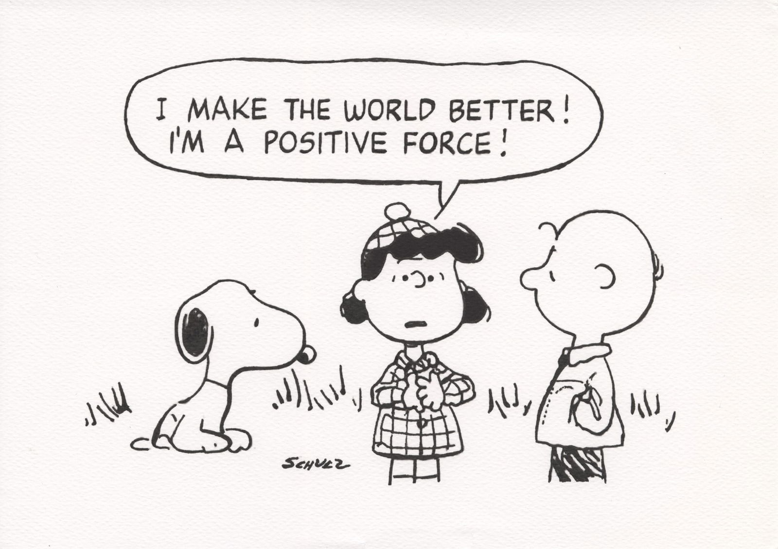 CHARLES SCHULZ - Lucy and Friends - Marker drawing on paper (1 of 1)