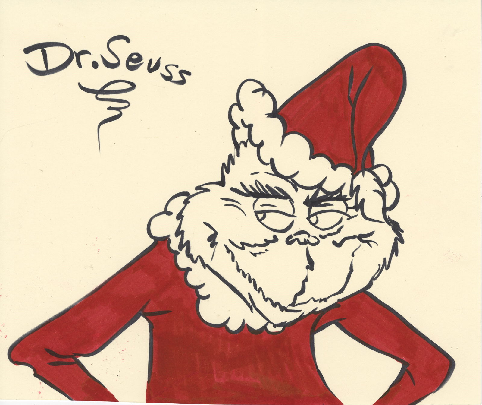 THEODOR SEUSS GEISEL [DR. SEUSS] - The Grinch - Felt-tip pen and colored marker on paper (1 of 1)