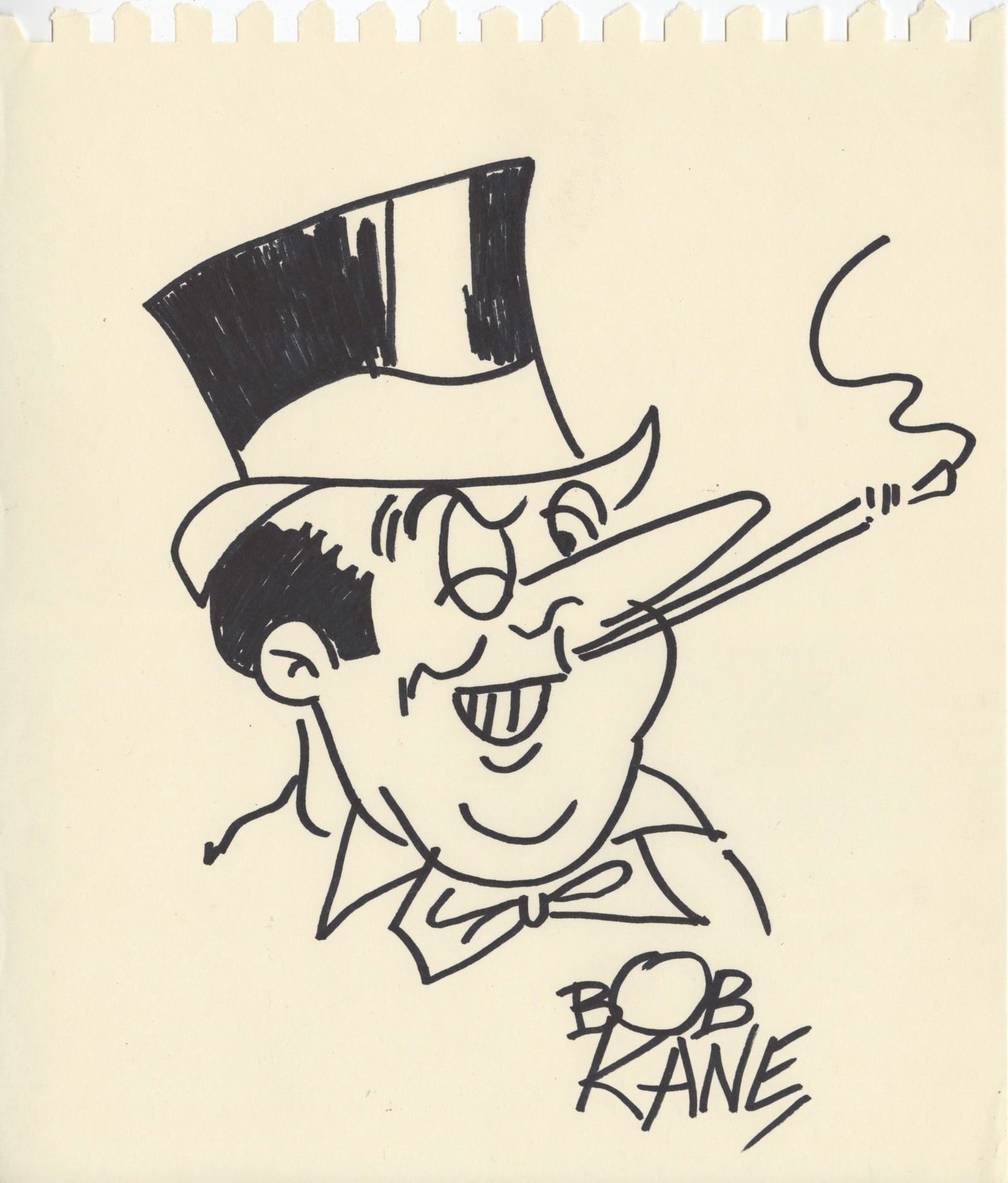 ROBERT "BOB" KANE - The Penguin - Black marker drawing on paper: Artist: Robert "Bob" Kane (American, 1915-1998). Title: "The Penguin". Medium: Black marker drawing on paper. Date: Composed c1974. Dimensions: Overall size: 9 5/16 x 8 1/4 in. (237 x 210 mm)