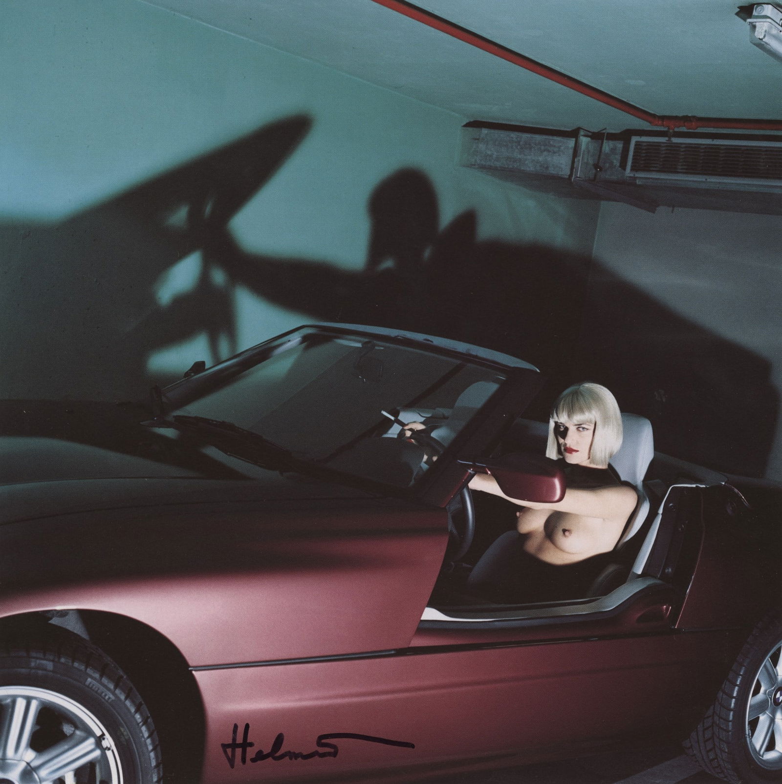 HELMUT NEWTON - Cecilia and BMW ZI, Monte-Carlo, 1991 - Original vintage color photolithograph (1 of 1)