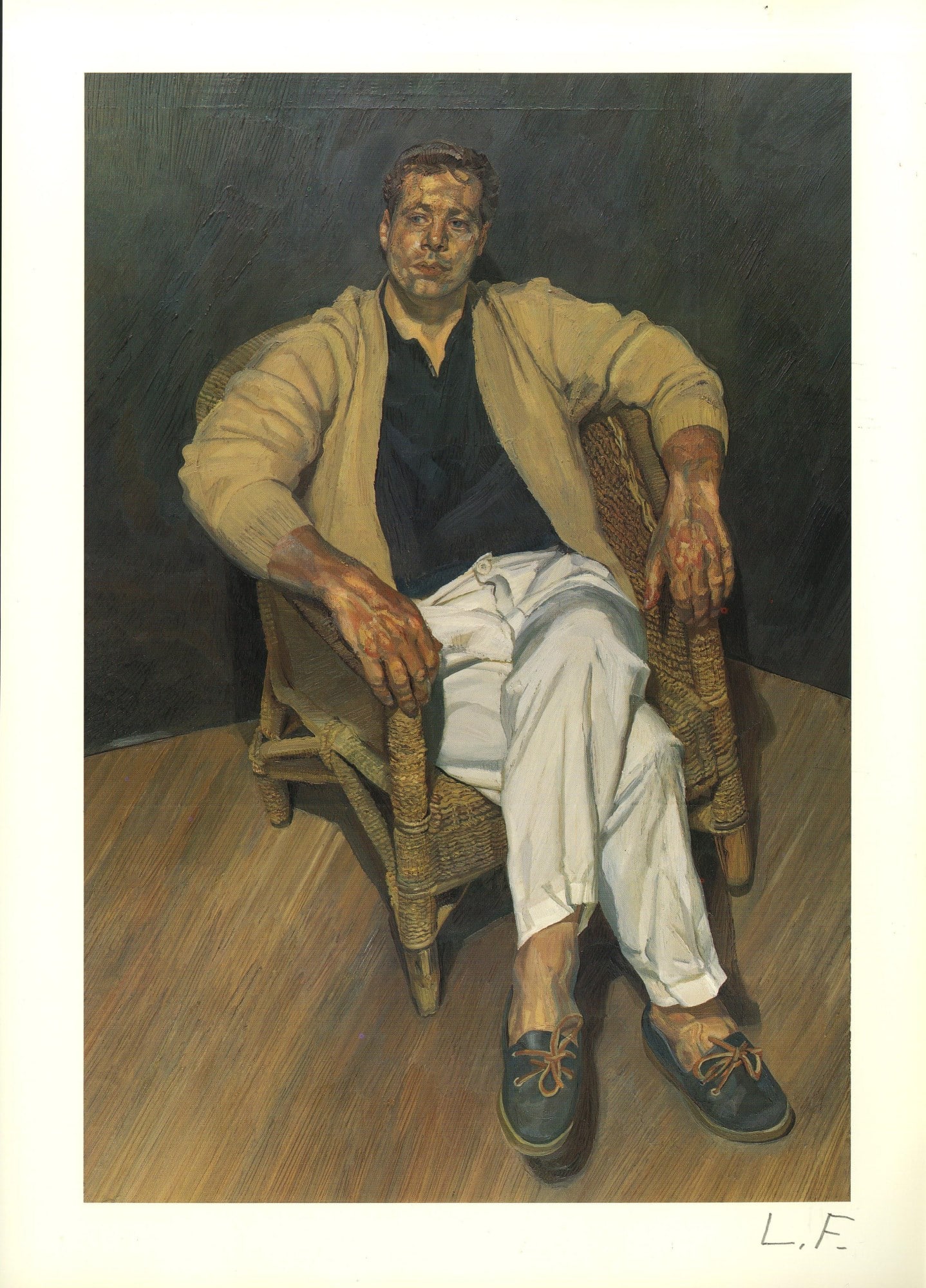 LUCIAN FREUD - Man in a String Chair - Color offset lithograph (1 of 1)