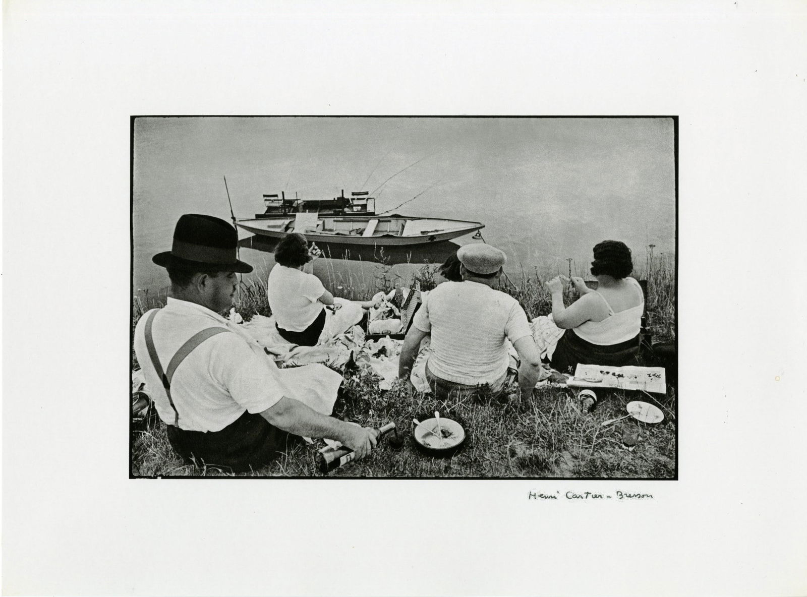 HENRI CARTIER-BRESSON - On the Banks of the Marne - Original photogravure: Artist: Henri Cartier-Bresson (French, 1908 - 2004). Title: "On the Banks of the Marne". Medium: Original photogravure. Date: Composed 1938. Printed 1979. Dimensions: Overall size: 11 11/16 x